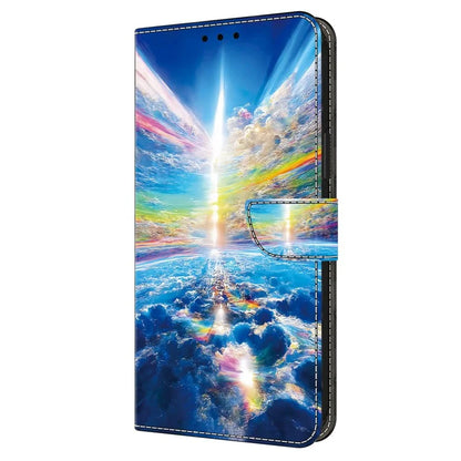 For iPhone 13 Pro Case Stand PU Leather Pattern Printing Phone Cover
