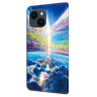 For iPhone 13 Pro Case Stand PU Leather Pattern Printing Phone Cover