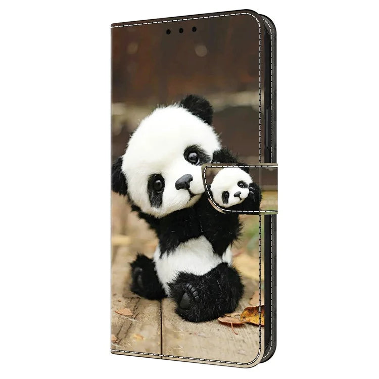 For iPhone 13 Pro Case Stand PU Leather Pattern Printing Phone Cover