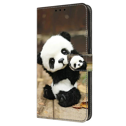For iPhone 13 Pro Case Stand PU Leather Pattern Printing Phone Cover