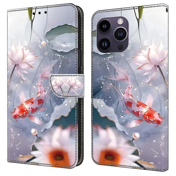 For iPhone 13 Pro Max 6.7 inch Wallet Case Pattern PU Leather Flip Stand Phone Cover