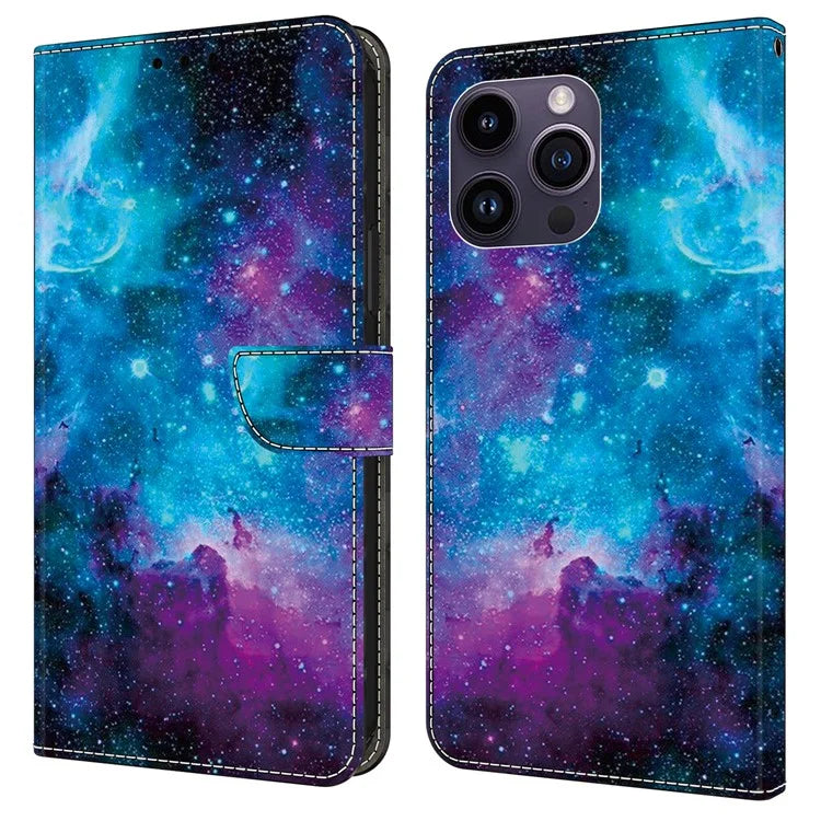 For iPhone 13 Pro Max 6.7 inch Wallet Case Pattern PU Leather Flip Stand Phone Cover