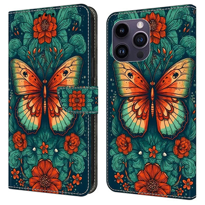 For iPhone 13 Pro Max 6.7 inch Wallet Case Pattern PU Leather Flip Stand Phone Cover