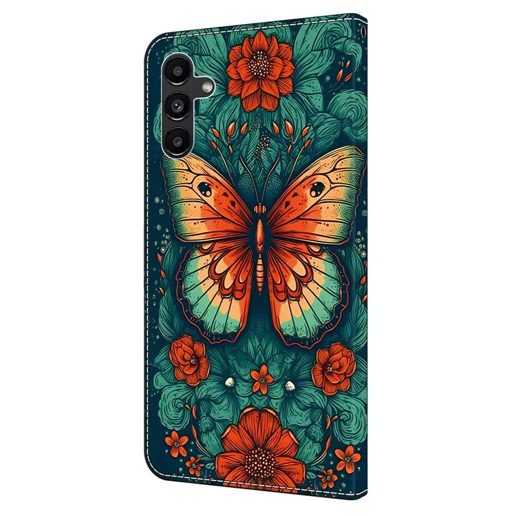 For Samsung Galaxy A55 5G Leather Case Wallet Stand Phone Cover Pattern Printed