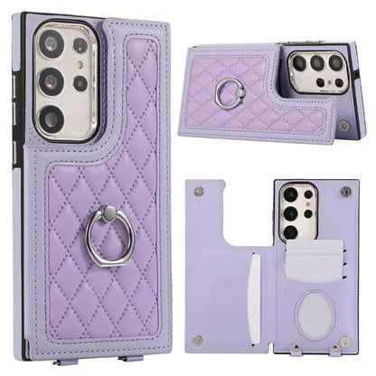 For Samsung Galaxy S24 Ultra Cell Phone Back Cover Pattern Printing Leather Stand