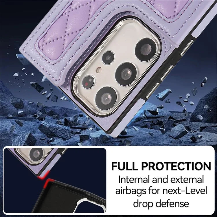 For Samsung Galaxy S24 Ultra Cell Phone Back Cover Pattern Printing Leather Stand