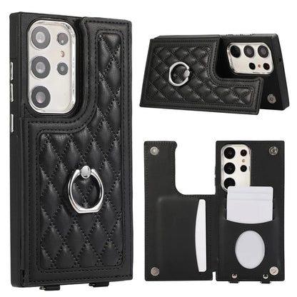 For Samsung Galaxy S24 Ultra Cell Phone Back Cover Pattern Printing Leather Stand
