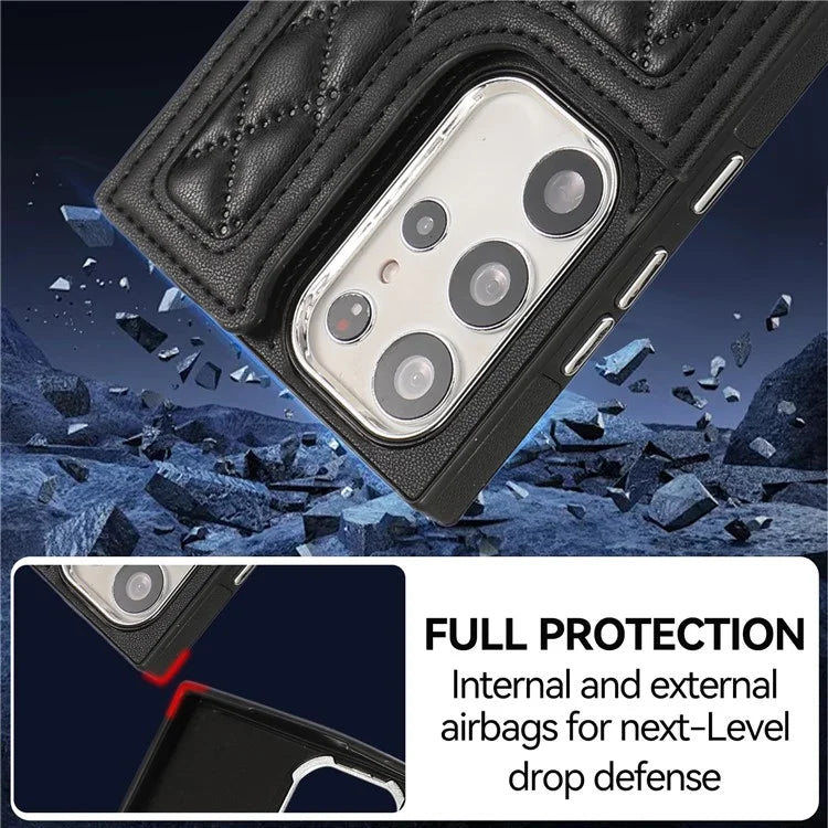 For Samsung Galaxy S24 Ultra Cell Phone Back Cover Pattern Printing Leather Stand