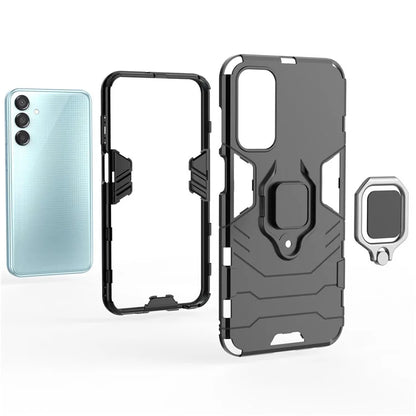 For Samsung Galaxy M15 5G Case with Ring Kickstand PC+TPU Shockproof Protective Phone Cover
