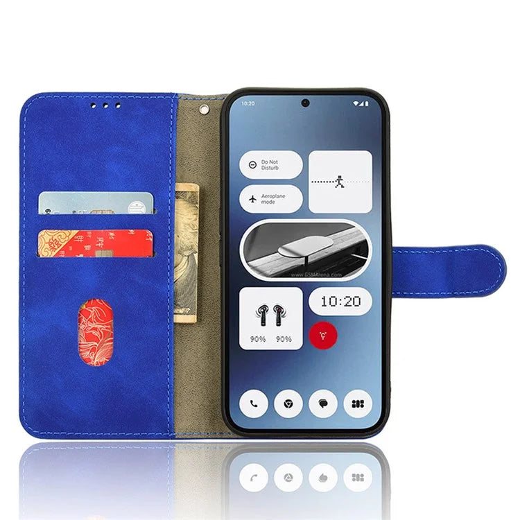 For Nothing Phone (2a) Wallet Case Skin-Touch Folding Stand Leather Phone Cover