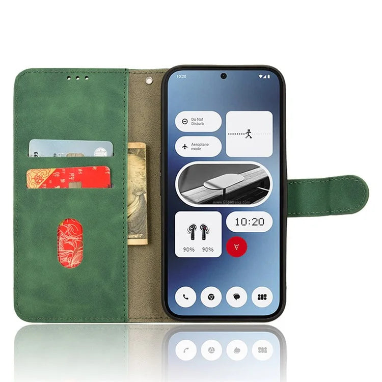 For Nothing Phone (2a) Wallet Case Skin-Touch Folding Stand Leather Phone Cover