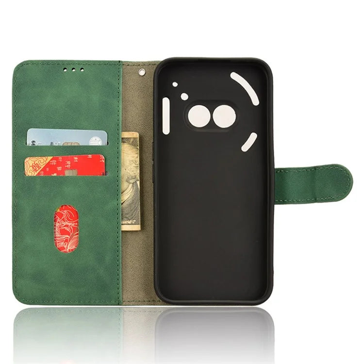 For Nothing Phone (2a) Wallet Case Skin-Touch Folding Stand Leather Phone Cover