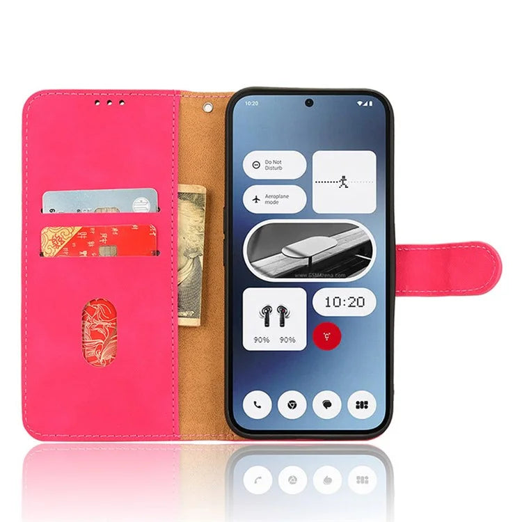 For Nothing Phone (2a) Wallet Case Skin-Touch Folding Stand Leather Phone Cover