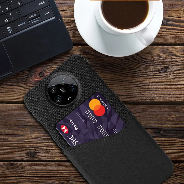 For Xiaomi 14 Ultra Phone Case Card Holder PU Leather+PC Drop-resistant Phone Shell