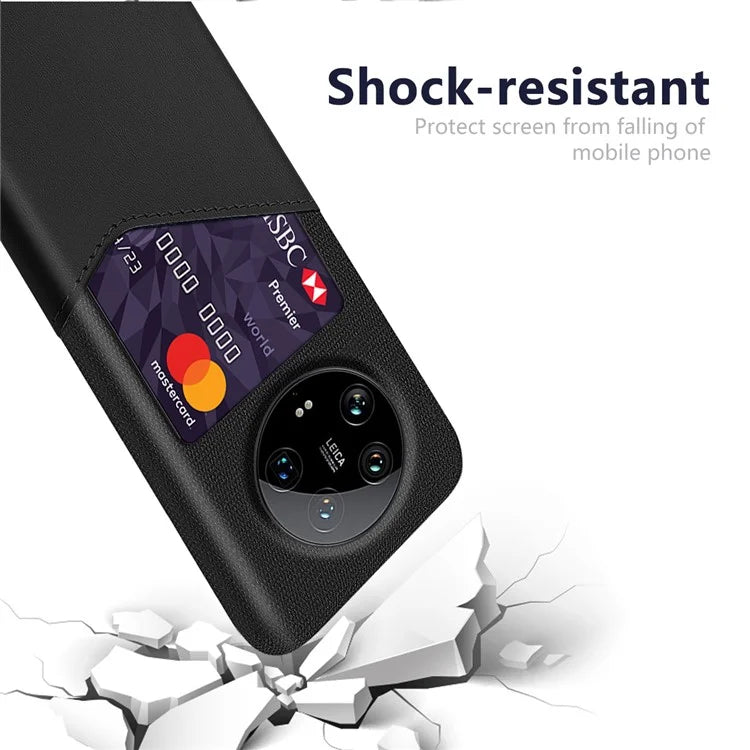 For Xiaomi 14 Ultra Phone Case Card Holder PU Leather+PC Drop-resistant Phone Shell