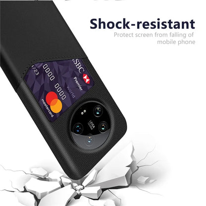 For Xiaomi 14 Ultra Phone Case Card Holder PU Leather+PC Drop-resistant Phone Shell