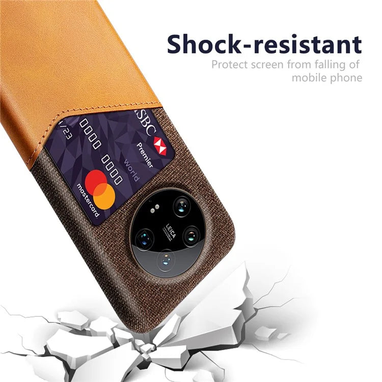 For Xiaomi 14 Ultra Phone Case Card Holder PU Leather+PC Drop-resistant Phone Shell