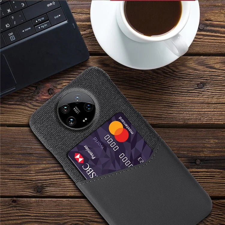For Xiaomi 14 Ultra Phone Case Card Holder PU Leather+PC Drop-resistant Phone Shell