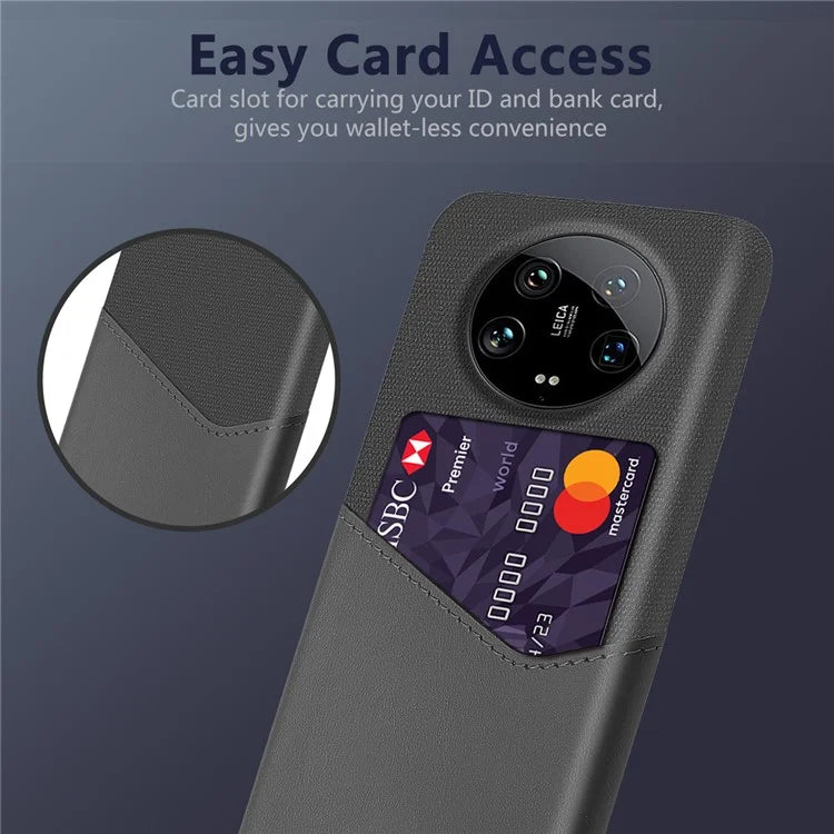 For Xiaomi 14 Ultra Phone Case Card Holder PU Leather+PC Drop-resistant Phone Shell