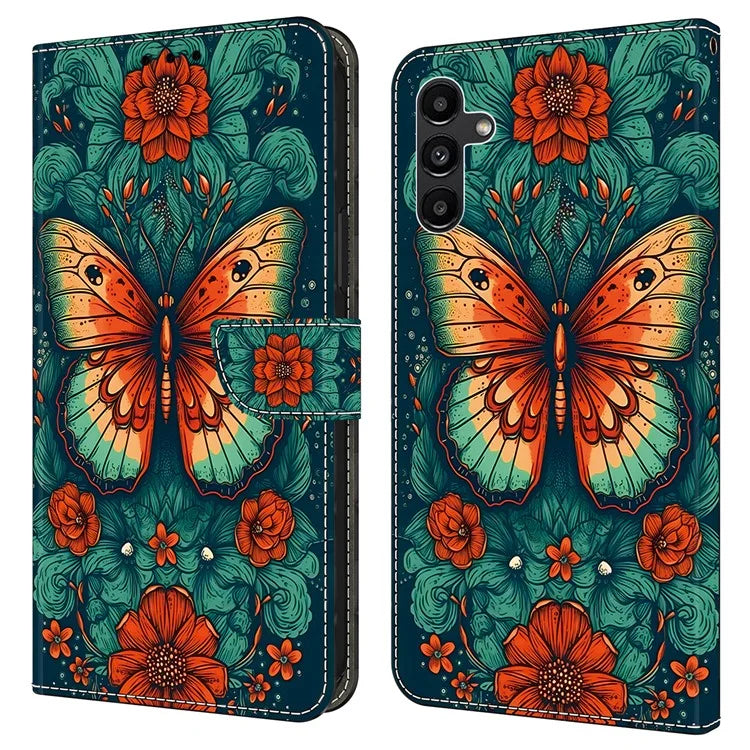 For Samsung Galaxy A05s 4G Magnetic Phone Case Pattern Printed PU Leather Wallet Cover