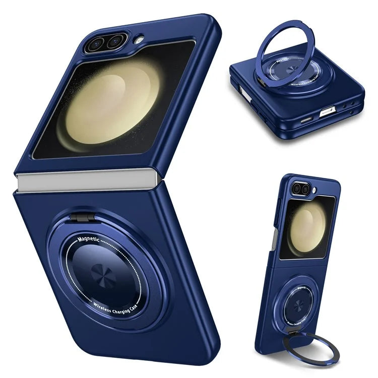 For Samsung Galaxy Z Flip5 5G Magnetic Case Invisible Kickstand PC+TPU Phone Cover