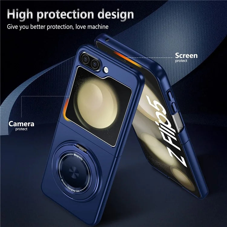 For Samsung Galaxy Z Flip5 5G Magnetic Case Invisible Kickstand PC+TPU Phone Cover