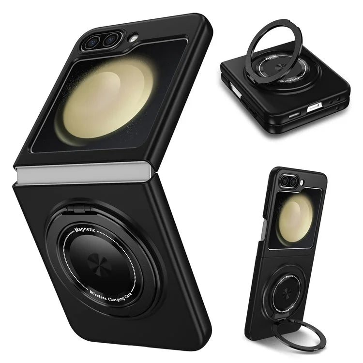 For Samsung Galaxy Z Flip5 5G Magnetic Case Invisible Kickstand PC+TPU Phone Cover