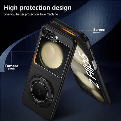 For Samsung Galaxy Z Flip5 5G Magnetic Case Invisible Kickstand PC+TPU Phone Cover