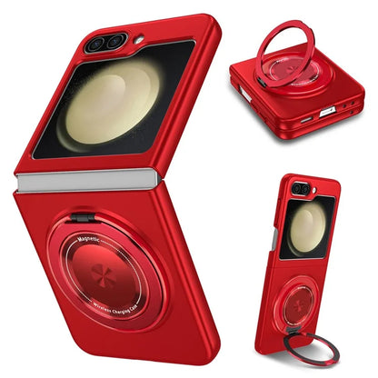 For Samsung Galaxy Z Flip5 5G Magnetic Case Invisible Kickstand PC+TPU Phone Cover