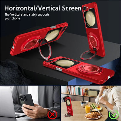 For Samsung Galaxy Z Flip5 5G Magnetic Case Invisible Kickstand PC+TPU Phone Cover