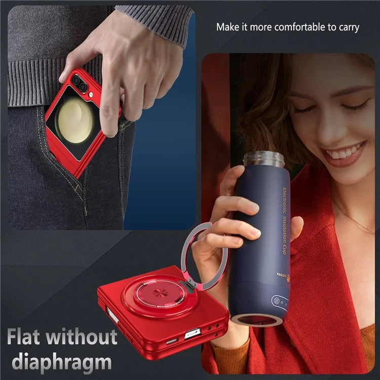 For Samsung Galaxy Z Flip5 5G Magnetic Case Invisible Kickstand PC+TPU Phone Cover