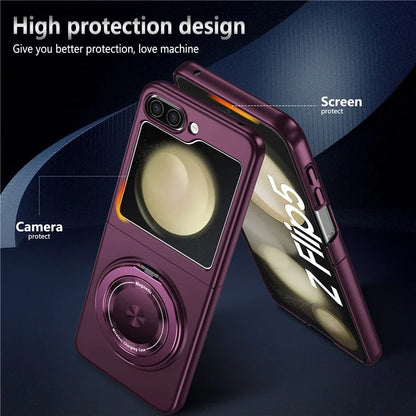For Samsung Galaxy Z Flip5 5G Magnetic Case Invisible Kickstand PC+TPU Phone Cover