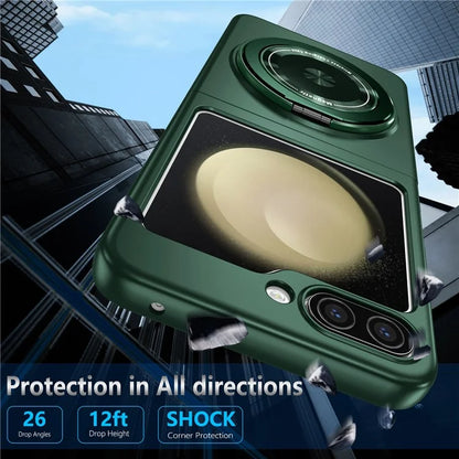 For Samsung Galaxy Z Flip5 5G Magnetic Case Invisible Kickstand PC+TPU Phone Coverish Green