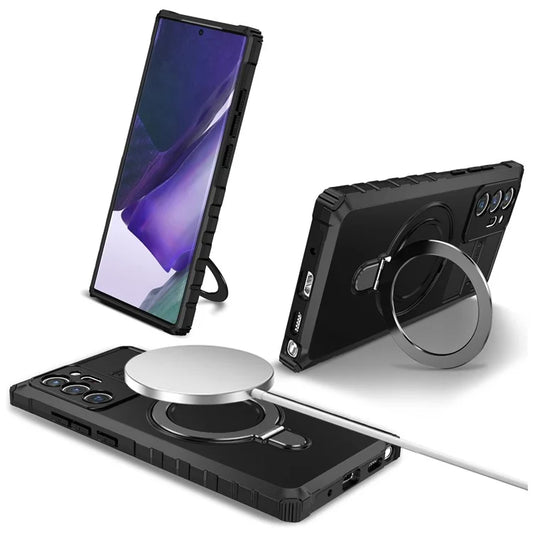 For Samsung Galaxy Note20 Ultra / Note20 Ultra 5G Case PC+TPU Kickstand Magnetic Phone Cover