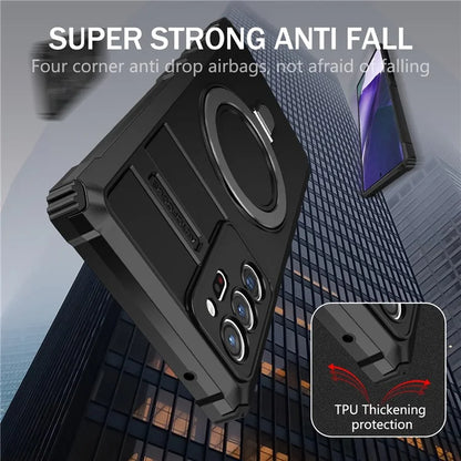For Samsung Galaxy Note20 Ultra / Note20 Ultra 5G Case PC+TPU Kickstand Magnetic Phone Cover