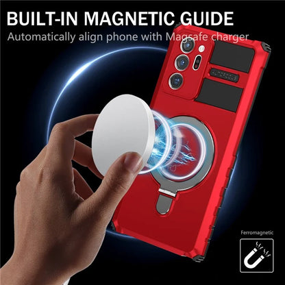 For Samsung Galaxy Note20 Ultra / Note20 Ultra 5G Case PC+TPU Kickstand Magnetic Phone Cover
