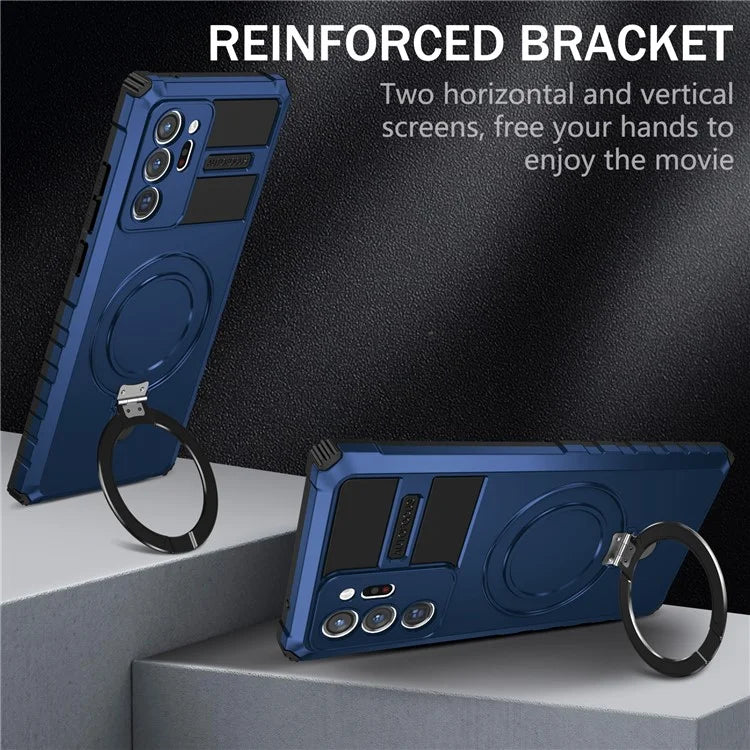 For Samsung Galaxy Note20 Ultra / Note20 Ultra 5G Case PC+TPU Kickstand Magnetic Phone Cover