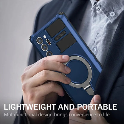 For Samsung Galaxy Note20 Ultra / Note20 Ultra 5G Case PC+TPU Kickstand Magnetic Phone Cover