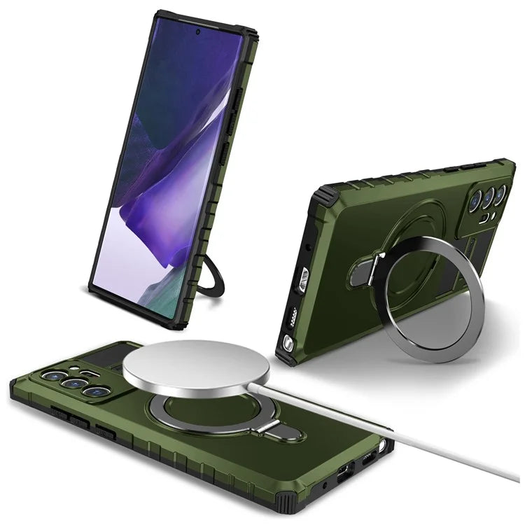 For Samsung Galaxy Note20 Ultra / Note20 Ultra 5G Case PC+TPU Kickstand Magnetic Phone Cover