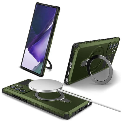 For Samsung Galaxy Note20 Ultra / Note20 Ultra 5G Case PC+TPU Kickstand Magnetic Phone Cover