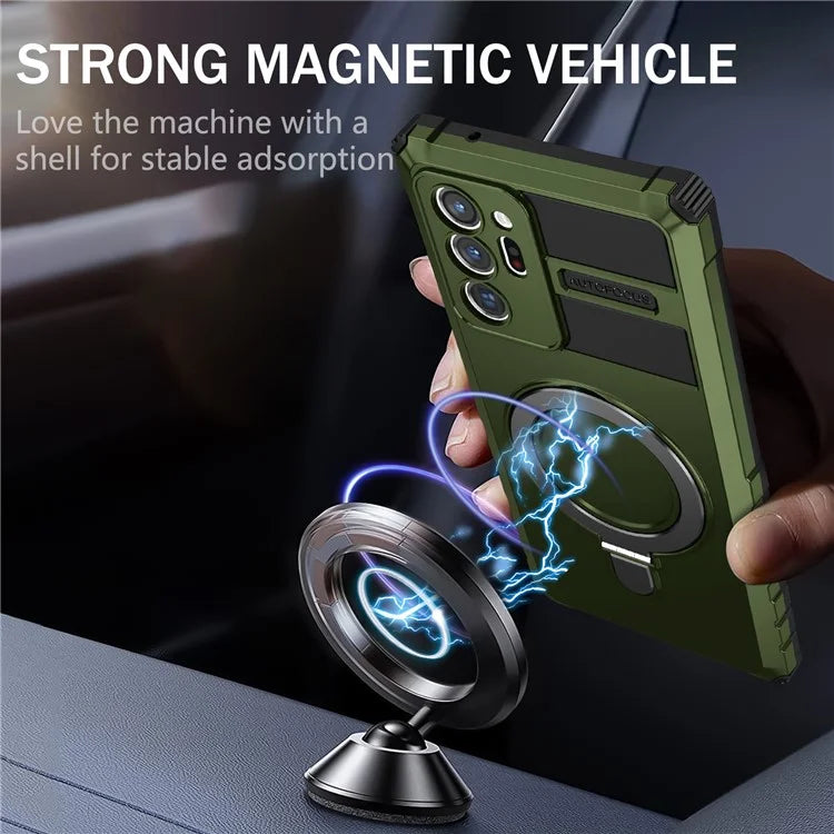 For Samsung Galaxy Note20 Ultra / Note20 Ultra 5G Case PC+TPU Kickstand Magnetic Phone Cover