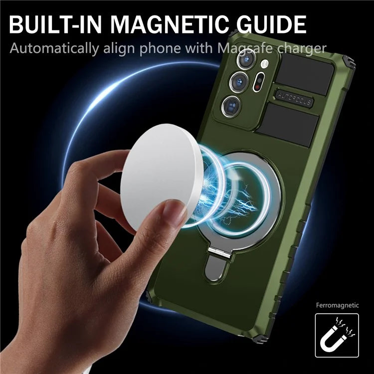 For Samsung Galaxy Note20 Ultra / Note20 Ultra 5G Case PC+TPU Kickstand Magnetic Phone Cover