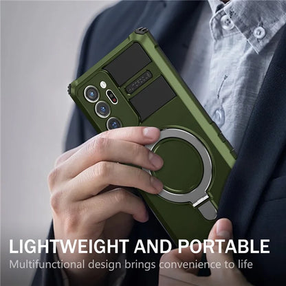 For Samsung Galaxy Note20 Ultra / Note20 Ultra 5G Case PC+TPU Kickstand Magnetic Phone Cover