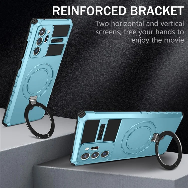 For Samsung Galaxy Note20 Ultra / Note20 Ultra 5G Case PC+TPU Kickstand Magnetic Phone Cover
