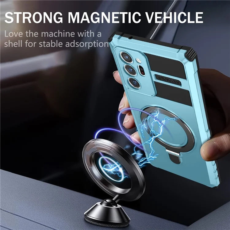 For Samsung Galaxy Note20 Ultra / Note20 Ultra 5G Case PC+TPU Kickstand Magnetic Phone Cover