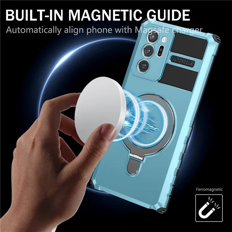 For Samsung Galaxy Note20 Ultra / Note20 Ultra 5G Case PC+TPU Kickstand Magnetic Phone Cover