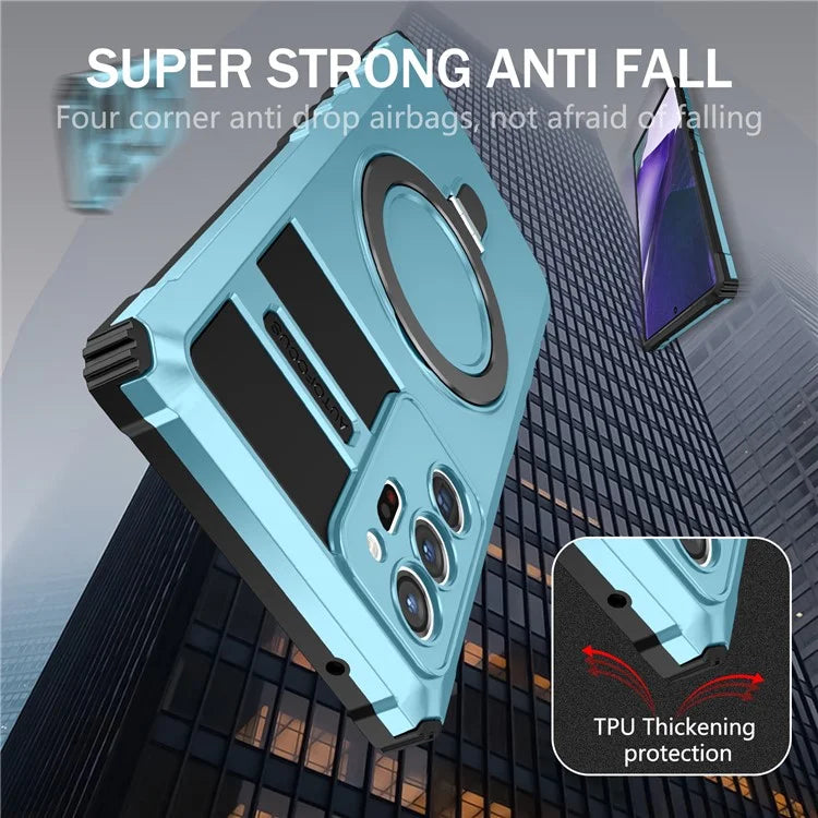 For Samsung Galaxy Note20 Ultra / Note20 Ultra 5G Case PC+TPU Kickstand Magnetic Phone Cover