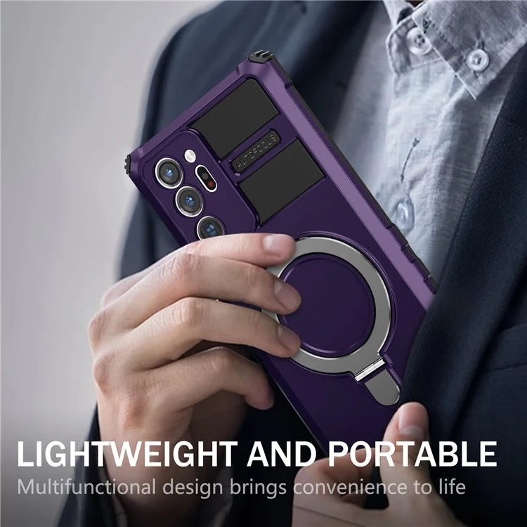 For Samsung Galaxy Note20 Ultra / Note20 Ultra 5G Case PC+TPU Kickstand Magnetic Phone Cover