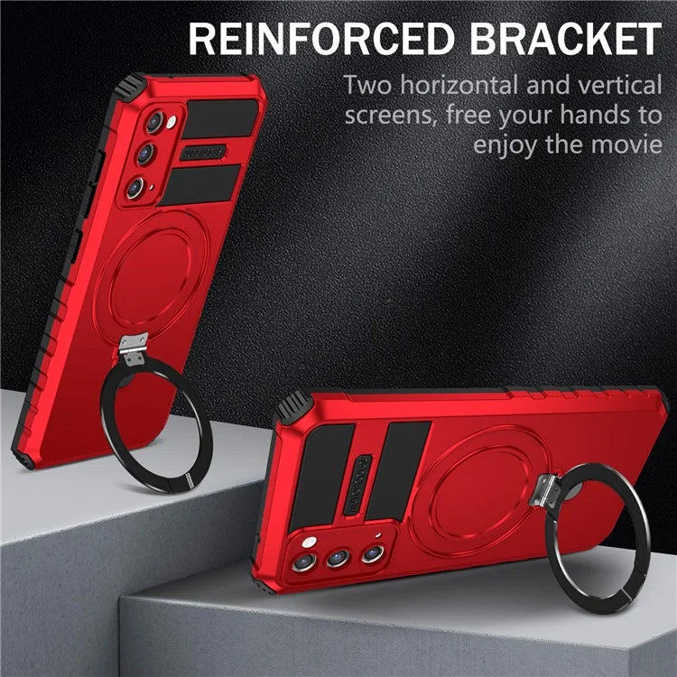 For Samsung Galaxy S20 FE 5G / S20 FE / S20 FE 2022 / S20 Lite Case PC+TPU Magnetic Kickstand Phone Cover