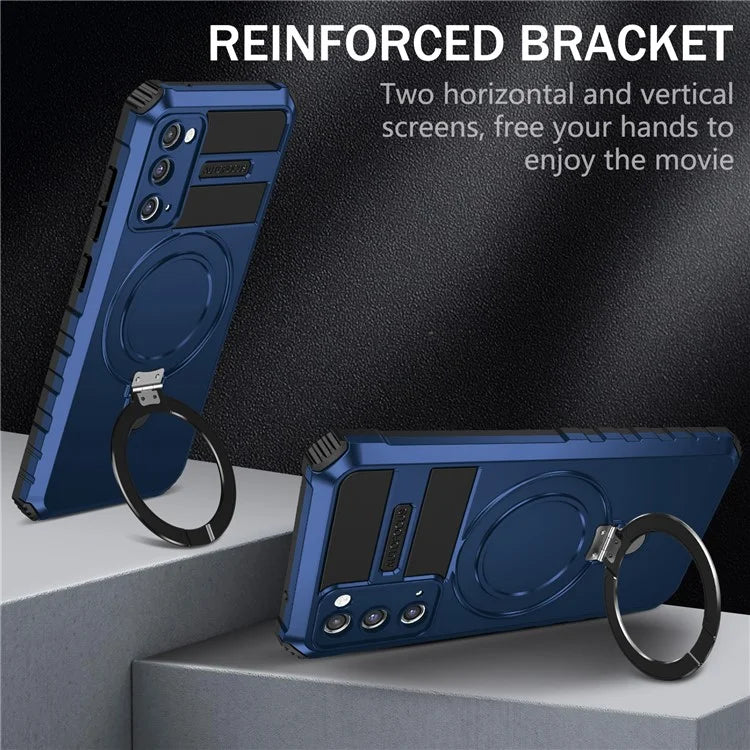 For Samsung Galaxy S20 FE 5G / S20 FE / S20 FE 2022 / S20 Lite Case PC+TPU Magnetic Kickstand Phone Cover